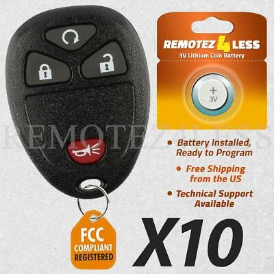 10x For 2007 2008 2009 2010 2011 2012 2013 GMC Sierra 1500 Remote Car Key Fob Foto 1 de 4