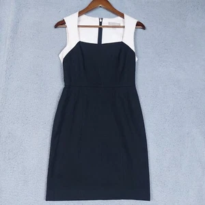 Banana Republic Dress Women 6 Petite Black Ivory Sleeveless Career Business - Picture 1 of 11