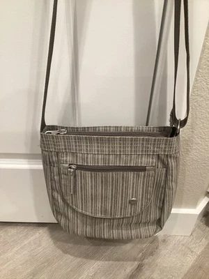 Bolso Bandolera Haiku Gris Rayas Cartera de Viaje RFID Bolsillo Llavero y Porta Llaveros Foto 1 de 4