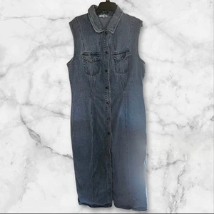 Fashion Nova Denim Maxi Dress 2X – Button Front, Sleeveless / Shirt-Style - Picture 1 of 14