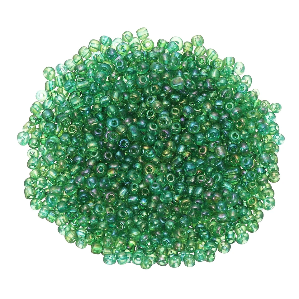 Paquete de 2000 cuentas de semillas de vidrio, cuentas de corneta de 3x3 mm/0,12 x 0,12 pulgadas [verde oscuro] Foto 1 de 4