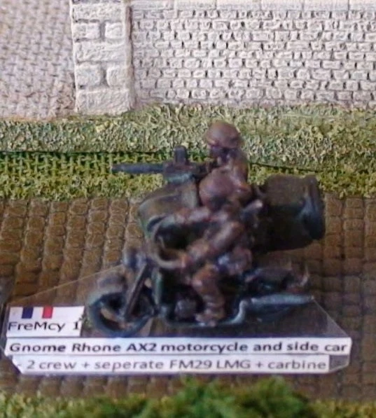 Presto Guerra 20mm (1/72 ) Francese Gnome et Rhône AX2 Motorcycle & Sidecar Con - Immagine 1 di 1