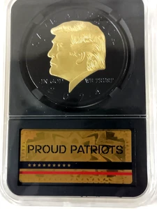 DONALD TRUMP 2024 BLACK RUTHENIUM GOLD Medallion Coin "SAVE AMERICA" - Bild 1 von 6