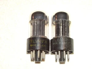 2 x 6SN7gtb Sylvania Tubes*Black Plates*Very Strong Pair*1955*#12 - Picture 1 of 4