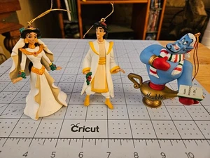Disney Aladdin Jasmine Genie 3 Grolier Chrismas ornaments - Picture 1 of 8