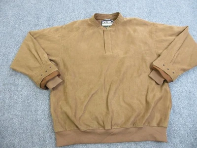 Zero Restriction Pullover Mens Large Herringbone Microsuede Golf Outerwear USA - Image 1 of 4