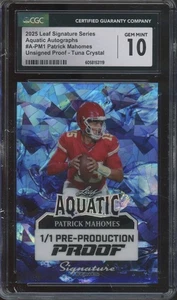Serie Leaf Signature 2025 prueba acuática Patrick Mahomes II 1/1 gema como nueva CGC 10 - Imagen 1 de 1