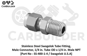 Swagelok SS-400-1-4 Male Connector | SS Tube Fitting | 1/4" Tube OD x 1/4" NPT - Picture 1 of 1