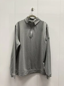 Peter Millar Large Gray Skull Crossbones Long Sleeve Quarter Zip Golf - Picture 1 of 4