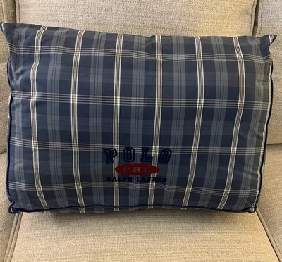 Ralph Lauren Polo PRL Tartán Cuadros Almohada Cuña Refuerzo 20" x 14" Azul Verde Foto 1 de 4