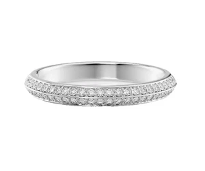 Engagement Band Ring 950 Platinum 0.40 Carats Round Cut Lab Created Diamond - Picture 1 of 6