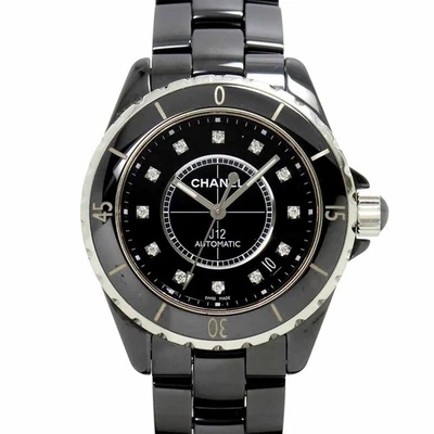 CHANEL J12 H1626 38mm 12P Diamond Automatic Black Dial Mens Watch 90288954 - Image 1 of 4