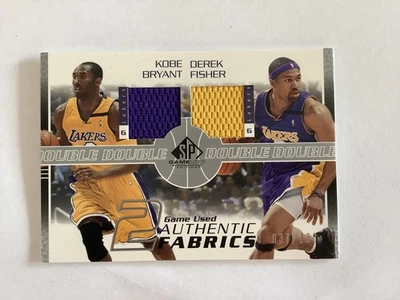 2003-04 SP GAME USED DUEL AUTHENTIC FABRICS KOBE BRYANT DEREK FISHER JSY 037/100 - Image 1 of 4