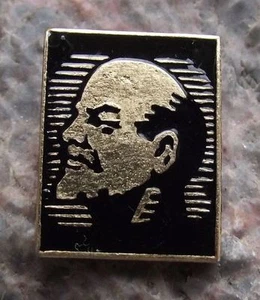 Schwarz & Silber Wladimir Lenin Büste Kopf Profil Sowjetische Gedenk Pin Anstecker - Bild 1 von 2