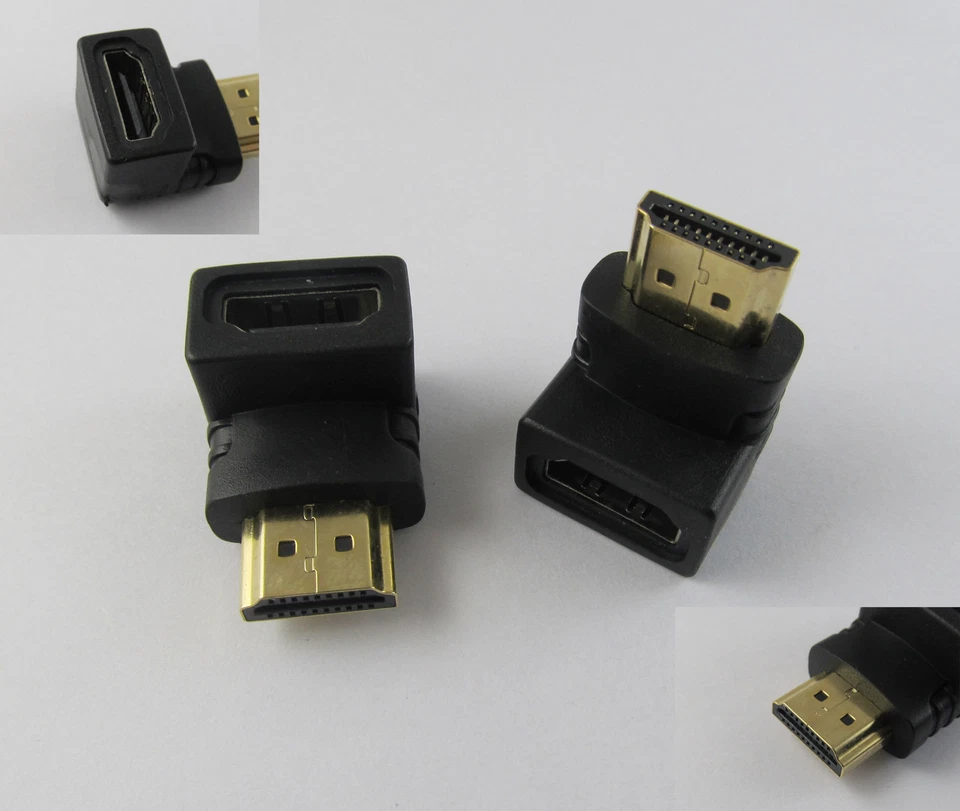 HDMI Male To Female 90 Degrees Right Angle Gender Adapter Connector HDTV 1080P - Image 1 of 1