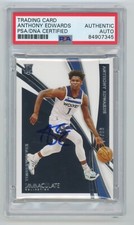 ANTHONY EDWARDS 2020 Immaculate /99 AUTO ROOKIE Card #69 + PSA Auto Timberwolves