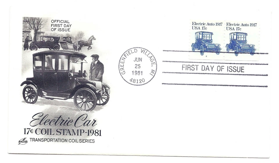 1906  17c Electric Auto 1917 ArtCraft plate #2 FDC  - Image 1 of 1