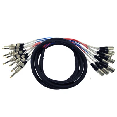 8 Channel 10' XLR Male to 1/4" TRS Audio SNAKE CABLE - Image 1 of 3