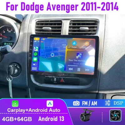  10" For Dodge Avenger 2011-2014 Android 13 Carplay Car Radio Reversing Image - Image 1 of 4