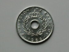 1959 GREECE Aluminum Coin - 10 Letpa - MS UNC - lustre