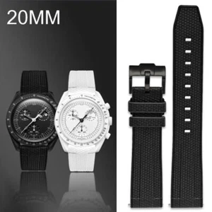 Pin Buckle Rubber Strap Watch Band for OMEGA Moon Swatch For OMEGA Moon Swatch - Picture 1 of 20