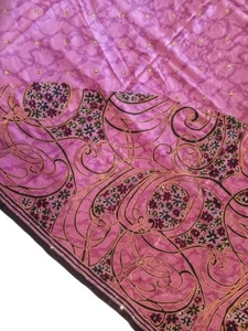 Reine Krepp Seide Sari 100% Seide Sari Indisch Vintage Bedruckter Stoff PCSS2562 - Bild 1 von 9