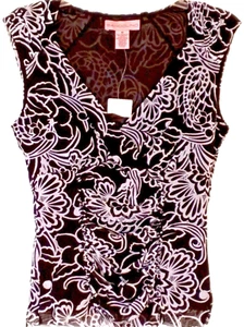BANDOLINO RN 57803 - Black/White Floral Sleeveless Top - Women: MEDIUM - Picture 1 of 6