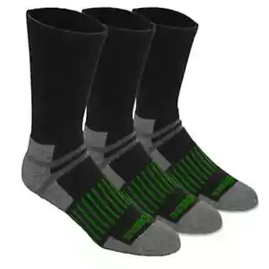 John Deere Black/Grey Crew Work Socks 3 Pack Size 8-12 Mens Cotton Farm Agri - Picture 1 of 12