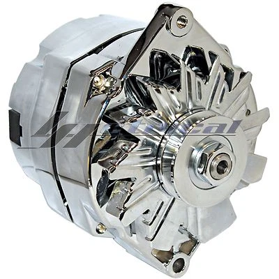 CHROME ALTERNATOR FOR CHEVROLET CHEVY CAMARO IMPALA EL CAMINO 3 WIRE HIGH 110AMP - Image 1 of 2