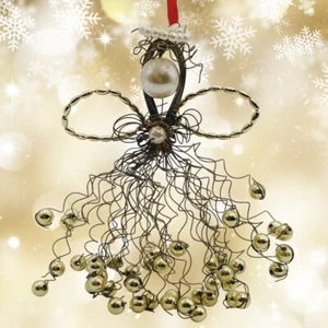 Vintage Weihnachtsengel Golddraht Kunstperlen La Bona Angelica inspiriert Ornament - Bild 1 von 6