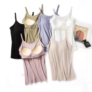 Camisoles for Women Tank Top with Built in Padded Bra XS Small Medium Size 2-10 - Picture 1 of 26
