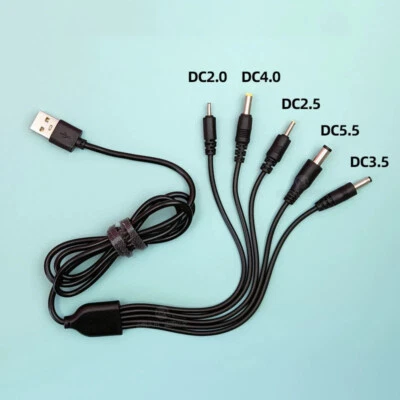 DC Power Splitter Cable USB to DC2.0 4.0 2.5 5.5 3.5 Adapter for CCTV Camera - Image 1 of 4