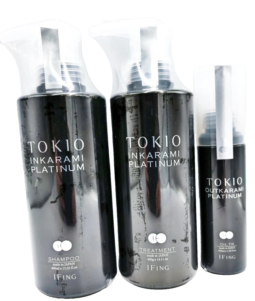 TOKIO IE Inkarami Platinum 400mL Shampoo & 400g Treatment + Oil 100mL Set Japan - Image 1 of 4