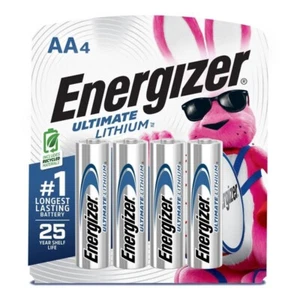 Energizer Ultimate Lithium AA Batteries 4 Pack Double A Batteries FREE SHIPPING - Picture 1 of 1