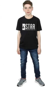 DC Flash TV - Star Labs T-Shirt (Black) Size's 7-8 and 10-11 The Flash DCU JLA - Picture 1 of 6