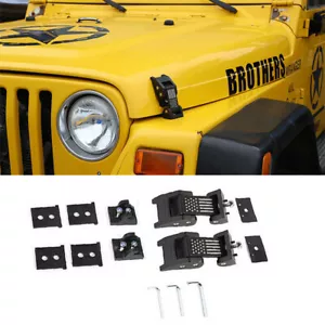 Kit de captura de pestillos de campana de aluminio con EE. UU. Estilo bandera para Jeep Wrangler TJ 97-06 - Imagen 1 de 5