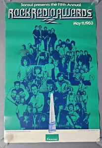 Sansui Fifth Annual Rock Radio Awards 11. Mai 1983 Veranstaltungsplakat 18 Zoll x 24 Zoll - Bild 1 von 9
