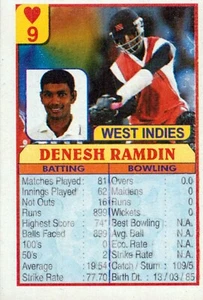 2011 WEST INDIES Cricket Card DENESH RAMDIN One Day International - Bild 1 von 3