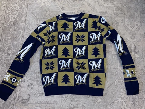 Milwaukee Brewers Sweater Ugly Christmas MLB Baseball Pullover Men’s L Cover