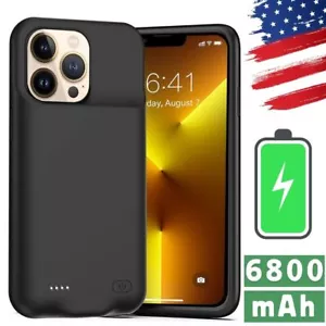 6800mAh Battery Charger Case Power Bank Charging Cover For iPhone 15 14 13 12 11 - Picture 1 of 29