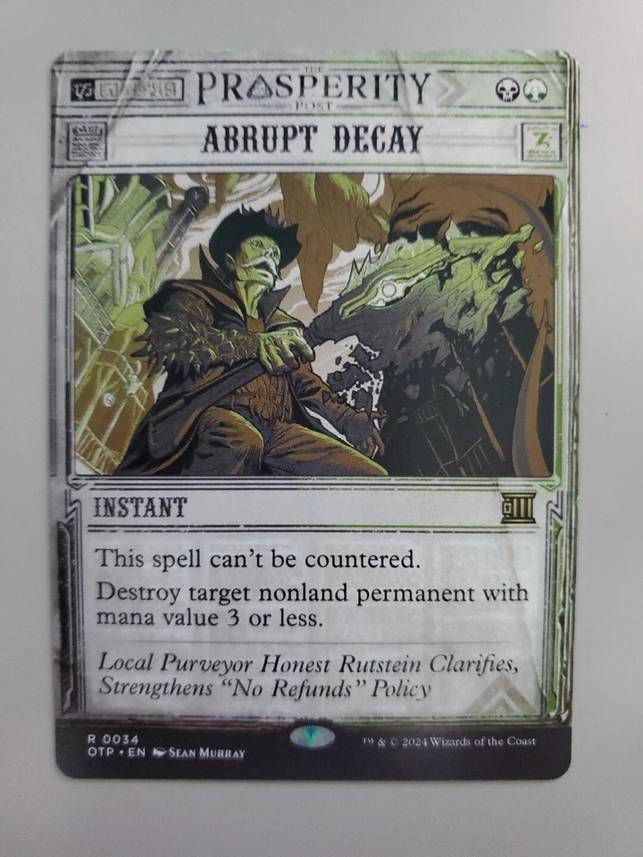 MTG Abrupt Decay Outlaws of Thunder Junction: Breaking News 34 Regular Rare - Image 1 of 1