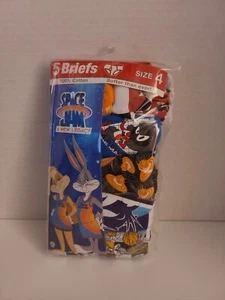 Space Jam Cartoon Boys Underwear Briefs 100% Cotton 5 Pack Size 4 NEW - Picture 1 of 6