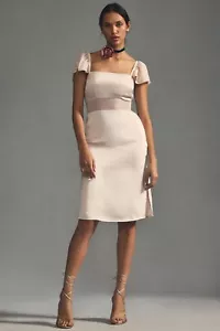 By Anthropologie abito tubino raso manica svasata donna taglia 12 marrone chai - Foto 1 di 17