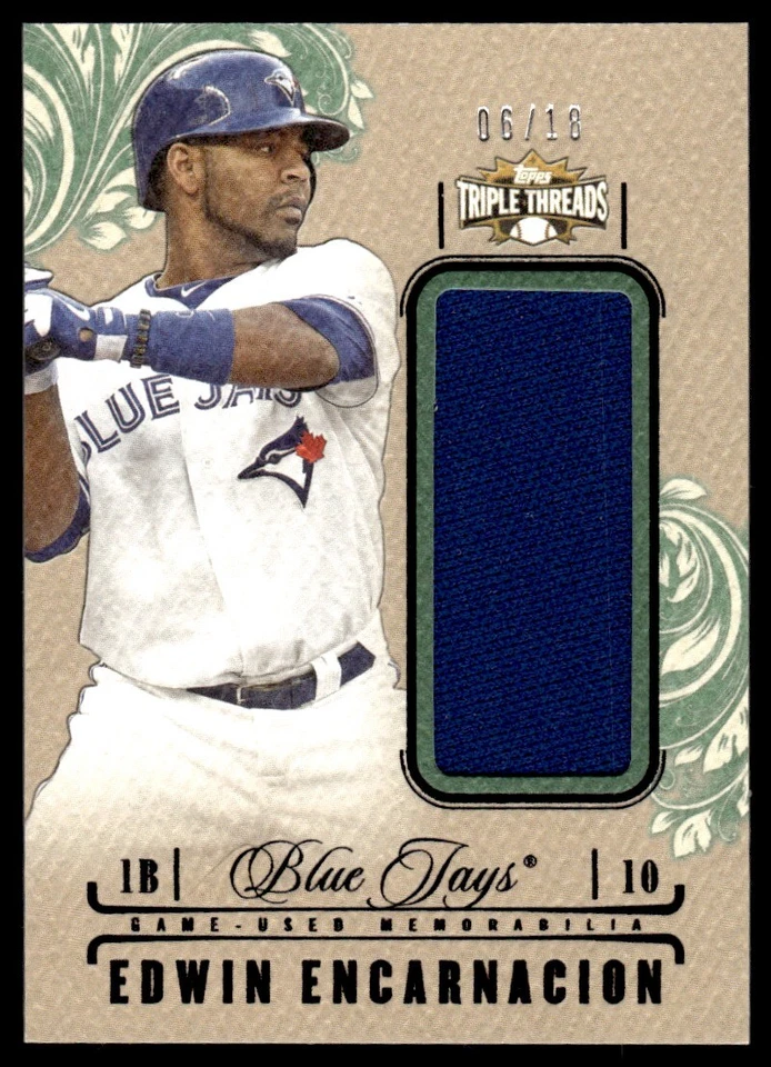 2014 Topps Triple Threads Unity Jumbo Relics Emerald 06/18 Edwin Encarnacion - Image 1 of 2