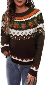 Fall Halloween Knitted Sweater For Women Winter Holiday Xmas Christmas Large - Picture 1 of 8