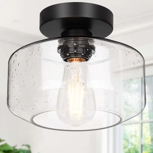 Ceiling Light Industrial Semi Flush Mount Ceiling Light Farmhouse Light for Home - Picture 1 of 12