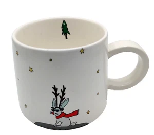 Taza de vacaciones Jacks colección de diseñador conejo magenta cuernos de reno Navidad - Imagen 1 de 7