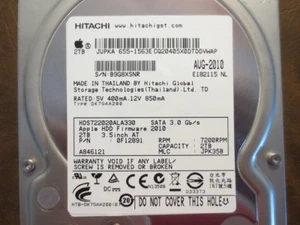 Hitachi HDS722020ALA330 PN:0F12891 MLC:JPK35B 655-1563E 3.5" 2.0TB Sata OCT-2010 - Picture 1 of 1