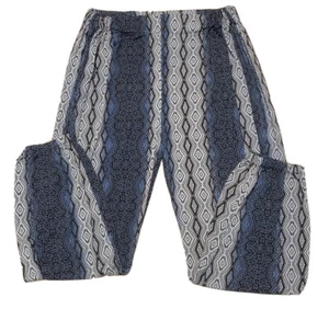 Jon and Anna NY Blues & Black Stretch Cuffed Pants Wide Leg Bloomer Style Comfy - Picture 1 of 15