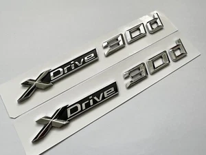 NEW CHROME SILVER BMW 2 X DRIVE 30d BADGE REAR BOOT X1 X3 X4 X5 X6 X7 - Picture 1 of 1